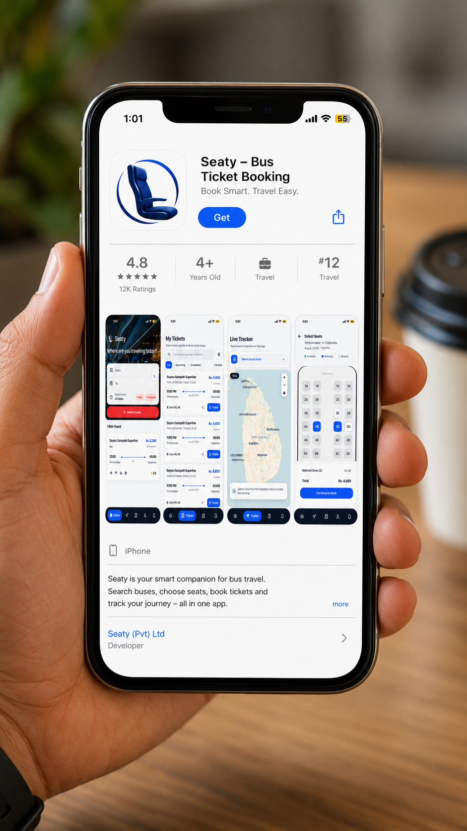 Seaty App Store iOS Mobile Listing